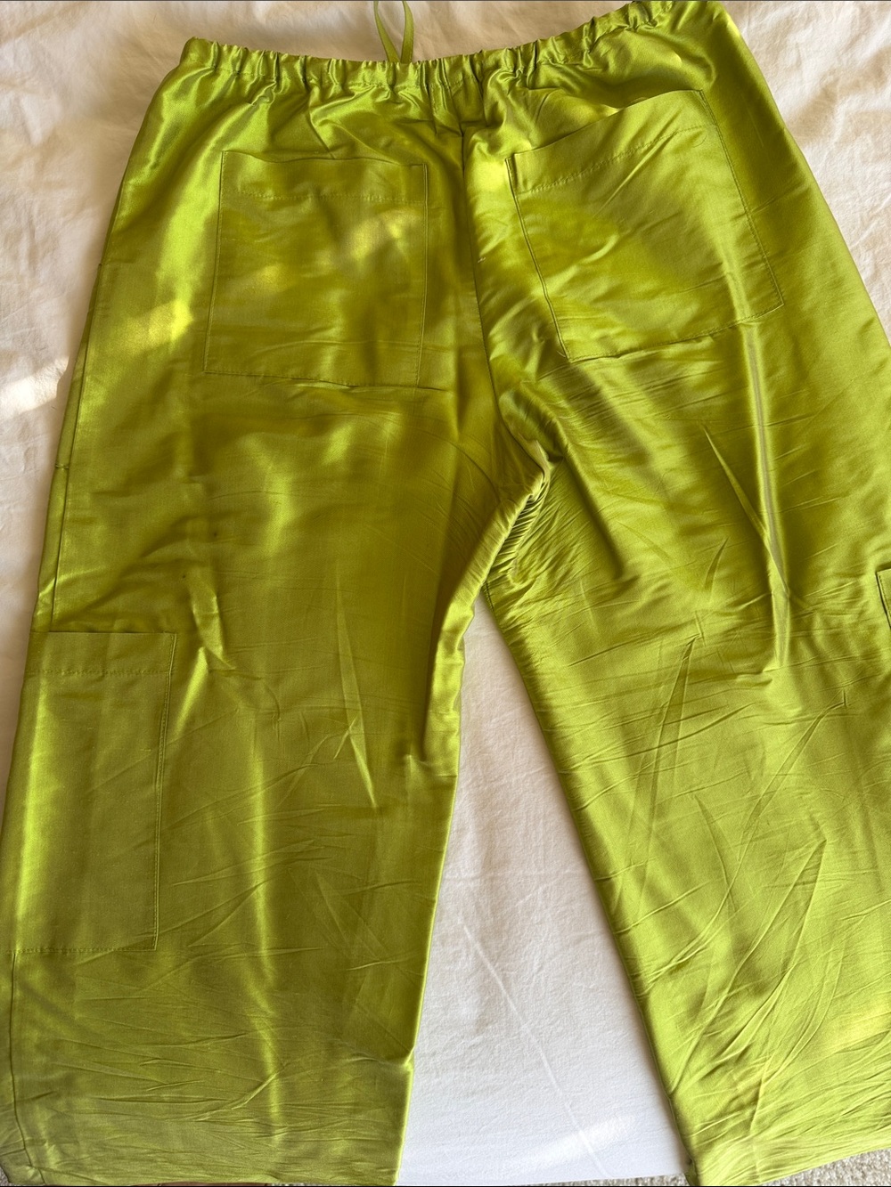 DONNI Silk Taffeta Cargo Pant Pistachio Green XXS - Picture 9 of 9